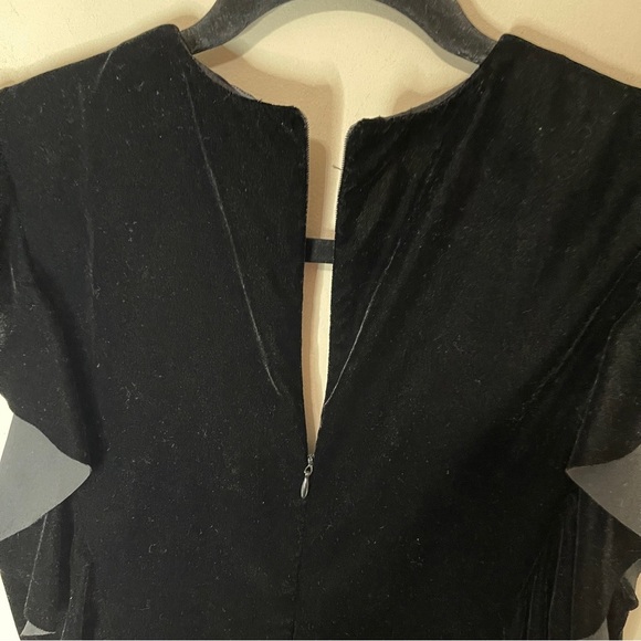 ZARA Woman Black Velvet Ruffled Jumpsuit, Small - Picture 8 of 11